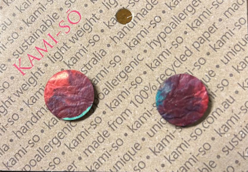 Multicolor round studs - Red/Purple Fusion