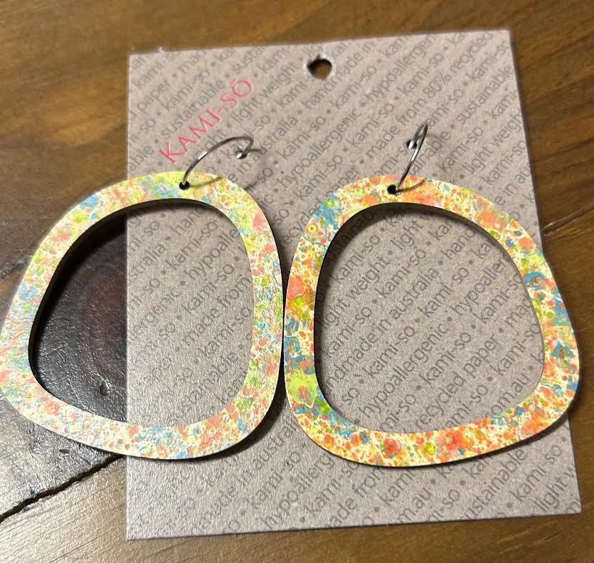 Multicoloured rounded square hoops - Bright Mosaic