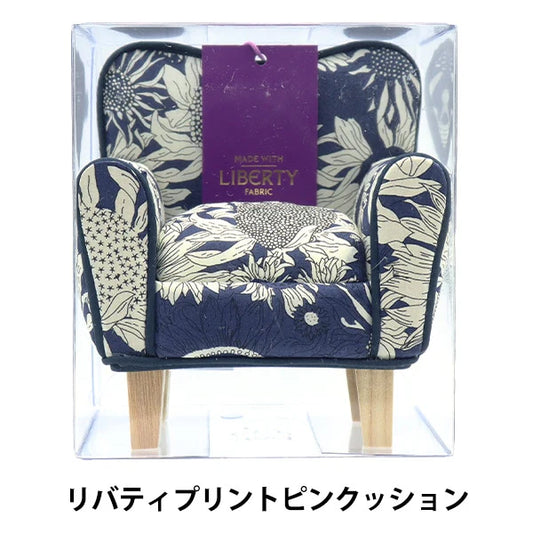Liberty Fabric Chair Pin Cushion - Blue and White Flowers
