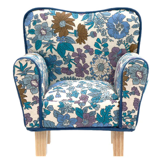 Liberty Fabric Chair Pin Cushion - Aqua and Purple Flowers