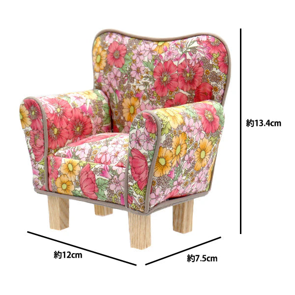 Liberty Fabric Chair Pin Cushion - Rose Pink and Yellow Flowers