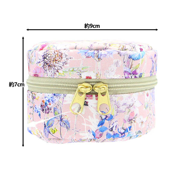 Liberty Print Small Round Pouch - Pink Floral