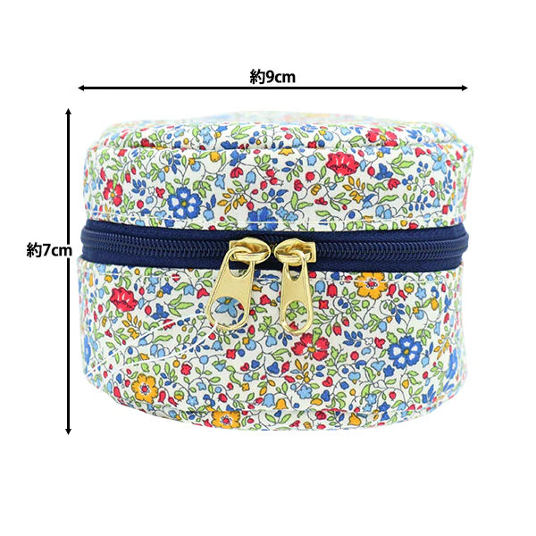 Liberty Print Small Round Pouch - Tiny Floral