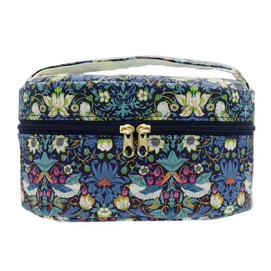 Liberty Oval Vanity Case - Strawberry Thief Liberty - Blue