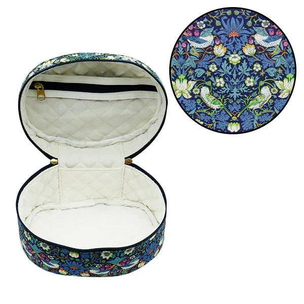 Liberty Oval Vanity Case - Strawberry Thief Liberty - Blue
