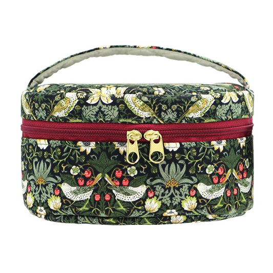 Liberty Oval Vanity Case - Strawberry Thief Liberty - Dark Green