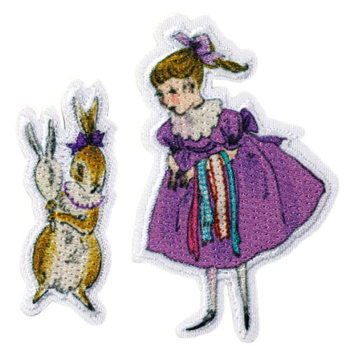 Kurahashi Rei Fabric Emblems - 'Girl with Rabbit'