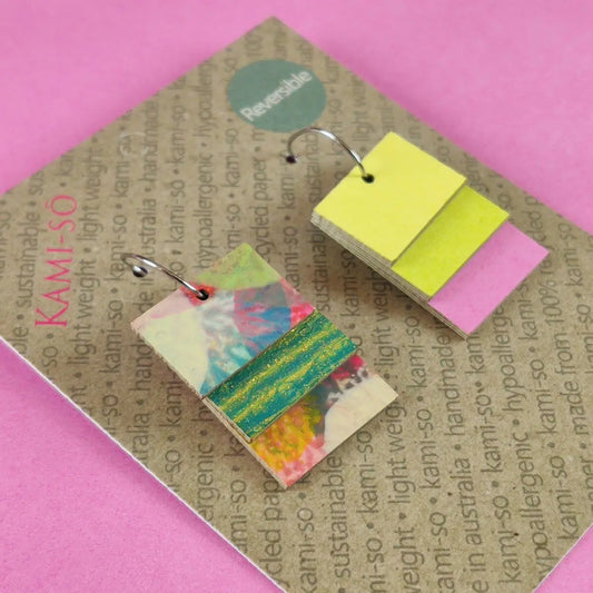 Reverse-A-Tile Rectangle Earrings