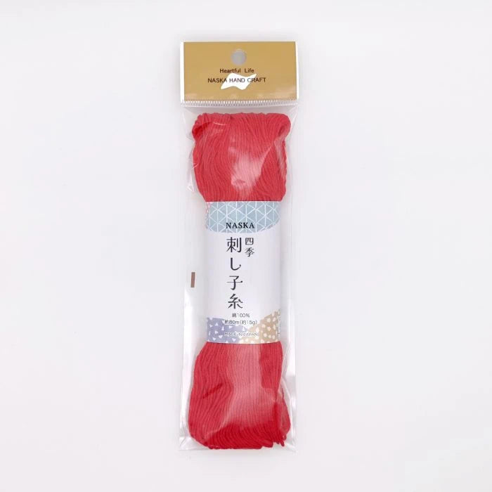 Naska Sashiko Thread 80m - Bright Red #505
