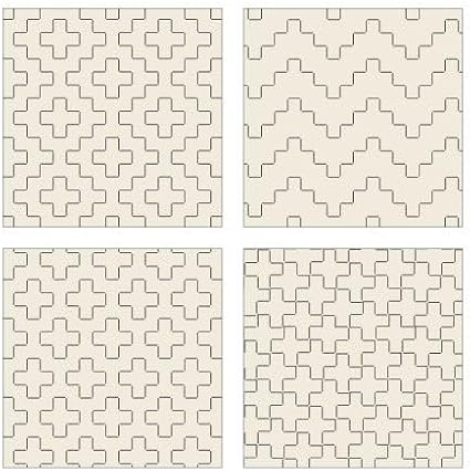 Cosmo Hidamari Sashiko - Four coaster collection - No. 98914 Oatmeal