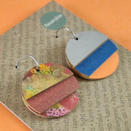 Reverse-A-Tile Fan Circle Earrings