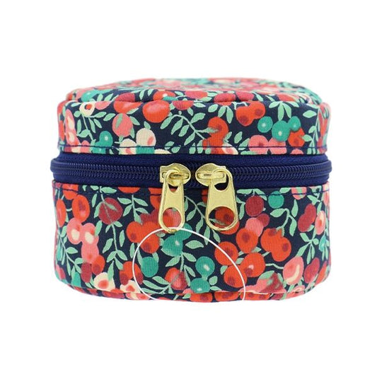 Liberty Print Small Round Pouch - Red Berries