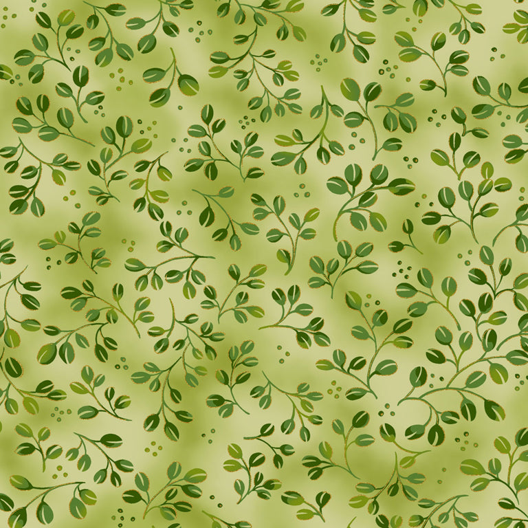 Tadashi Metallic – Green Leaves