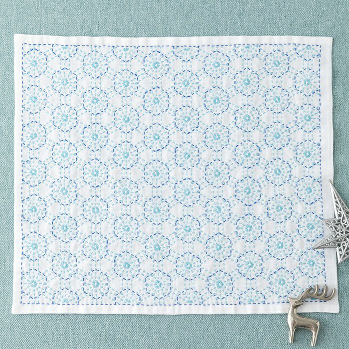 Hana Fukin Sashiko Sampler – Snow-shaped Tortoise Shell