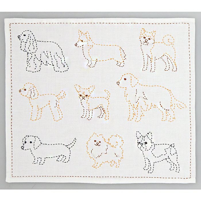 Hana Fukin Sashiko Sampler – Many Dogs