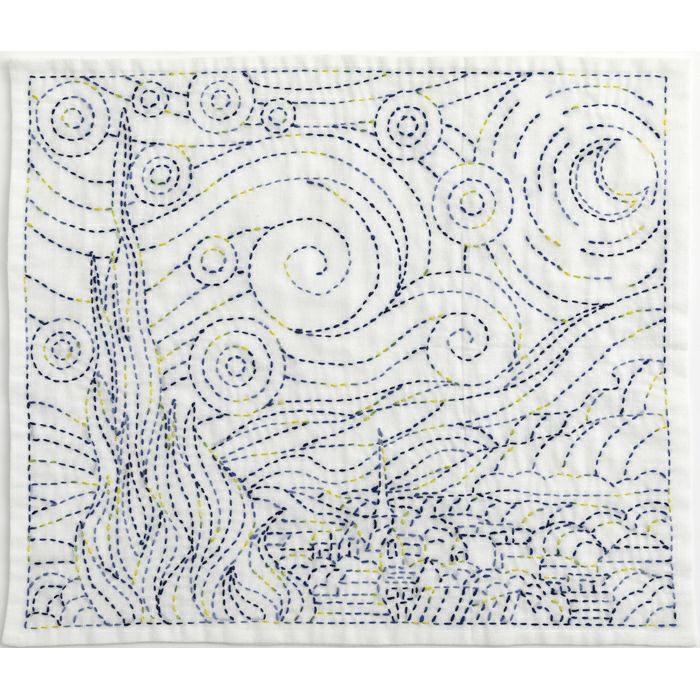 Hana Fukin Sashiko Sampler – Van Gogh’s Starry Night