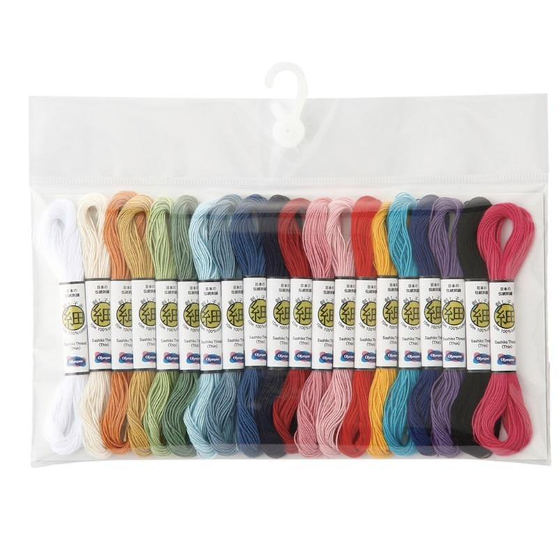 Sashiko Thread Fine Collection of the 20 Colours Per Pack