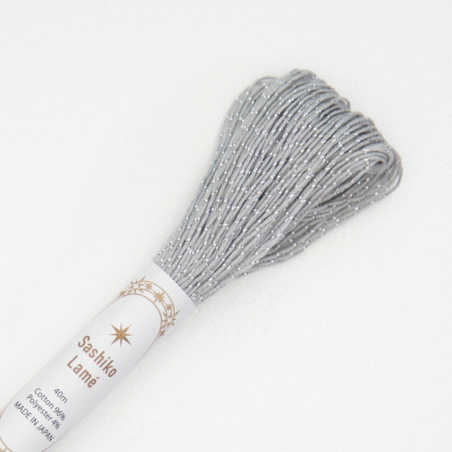 Sashiko Lame Thread - Light Grey #3