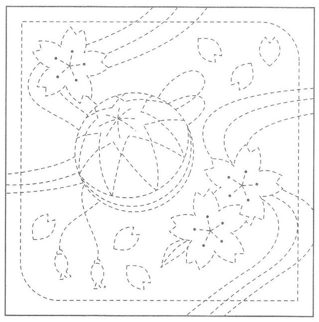 Hana Fukin Sashiko Sampler – Sakura Blossom and Temari Ball