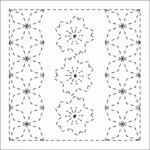 Olympus Japanese Sashiko Sampler Cloth – Cherry Blossom and Seven Treasures