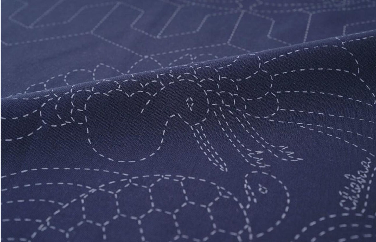 Olympus Japanese Sashiko Sampler Cloth – Kotobuki Pattern (Indigo)
