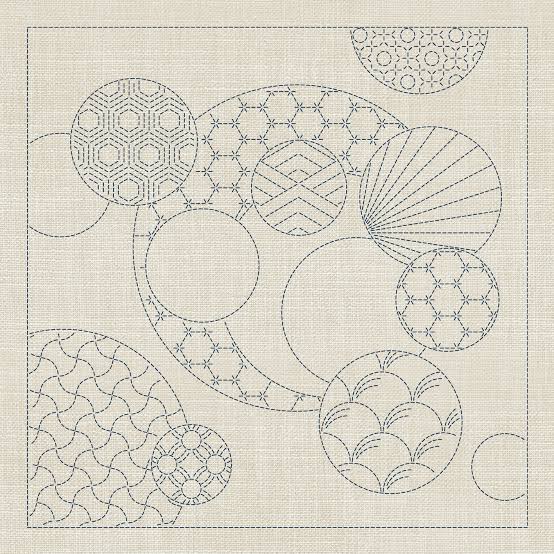 LIttle Stab Designs - Geometric Circles GC03 (Seeded Cream Fabric)