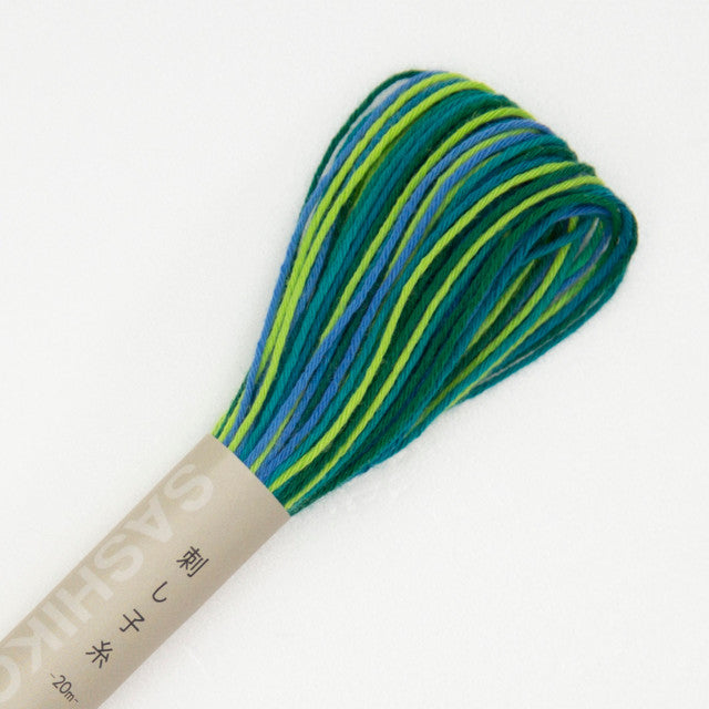 Olympus Sashiko Thread Forest Green Variegated #77
