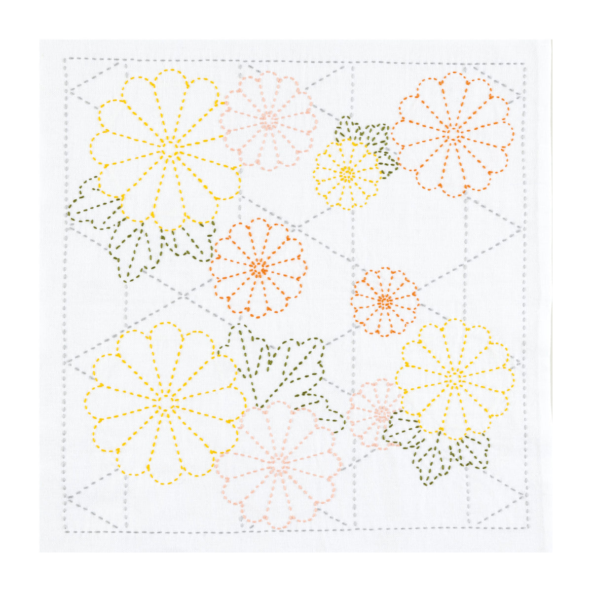 Olympus Sashiko Kit - Four Seasons 'Autumn - Chrysanthemums'