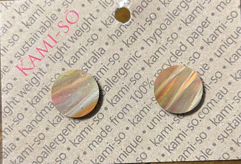 Multicolor round earrings - Earth