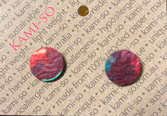 Multicolor round studs - Red/Purple Fusion