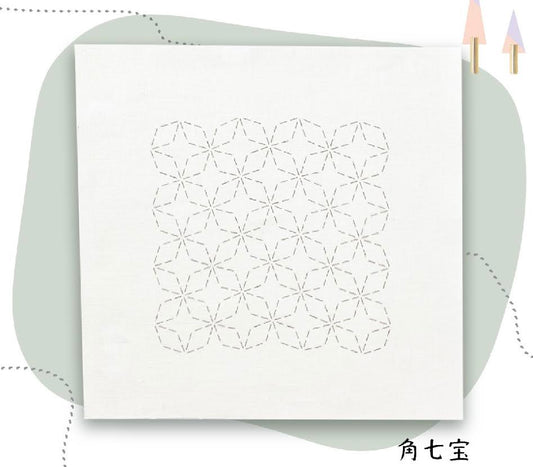 Beaded Sashiko Printed Fabric Pattern BS-N1
