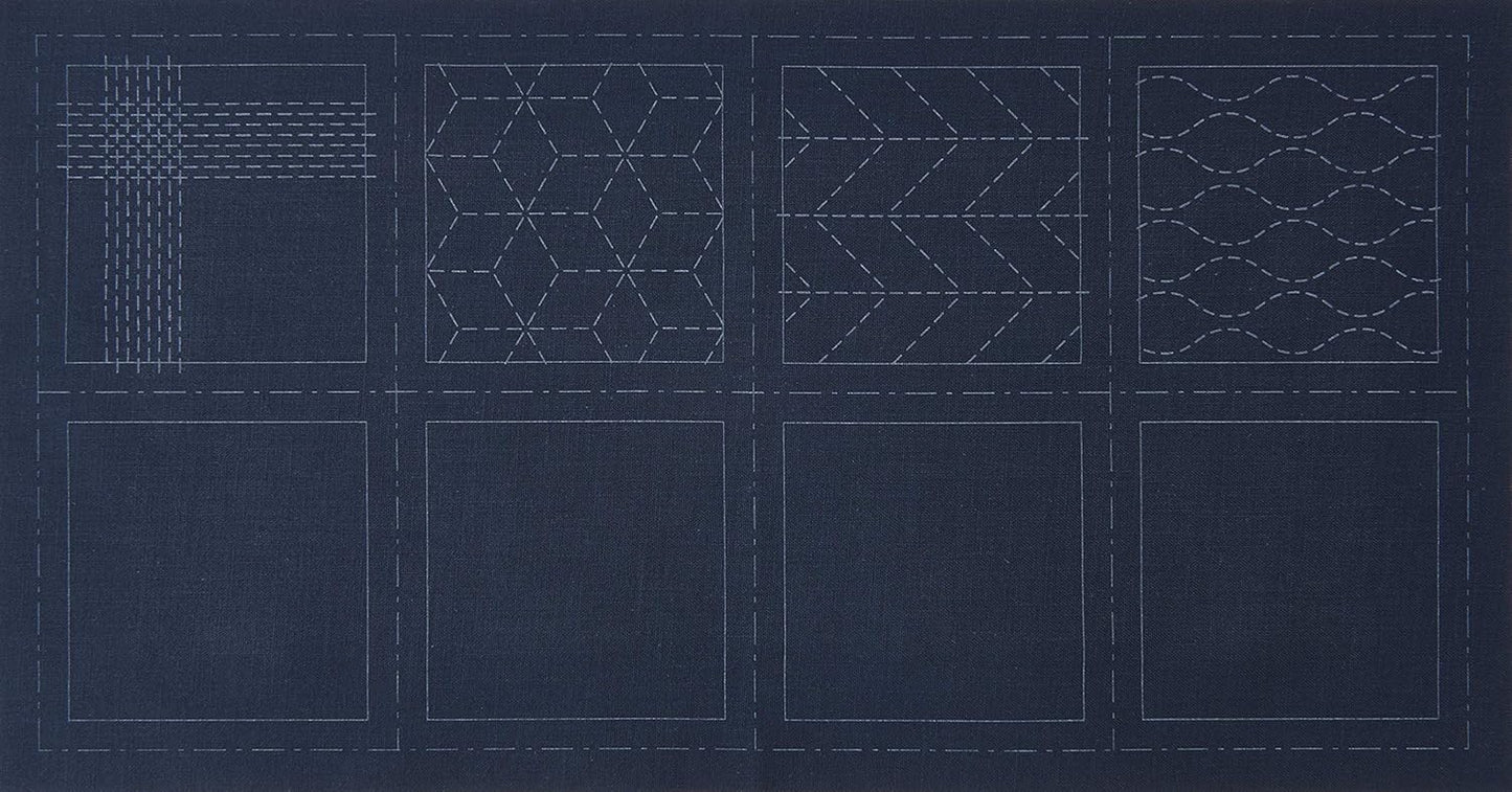 Cosmo Hidamari Sashiko - Four coaster collection - No. 98902 - Navy blue.