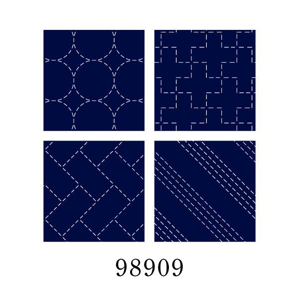 Cosmo Hidamari Sashiko - Four coaster collection - No. 98909 - Navy blue.