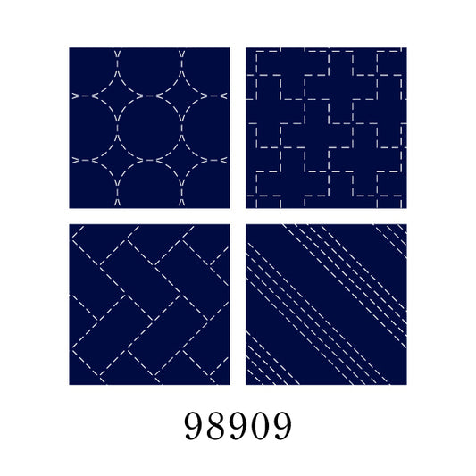 Cosmo Hidamari Sashiko - Four coaster collection - No. 98909 - Navy blue.