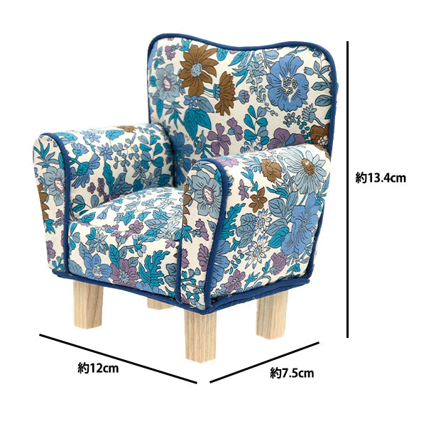 Liberty Fabric Chair Pin Cushion - Aqua and Purple Flowers