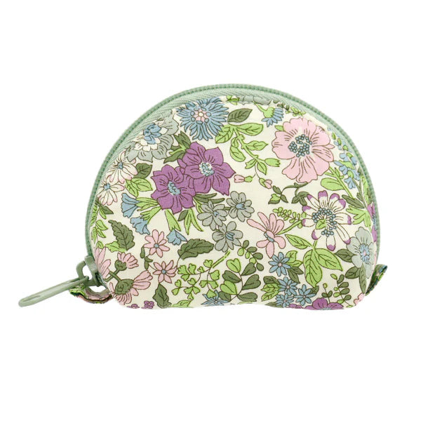 Liberty Print Small Shell Pouch -Pink, Purple and Blue Floral