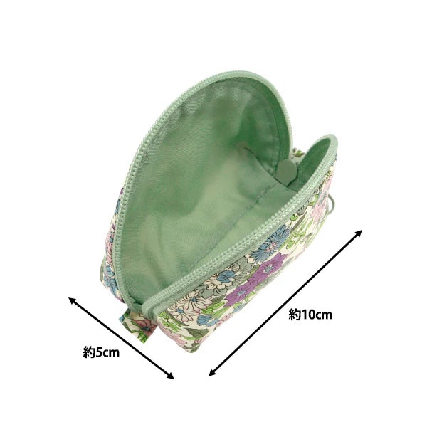 Liberty Print Small Shell Pouch -Pink, Purple and Blue Floral