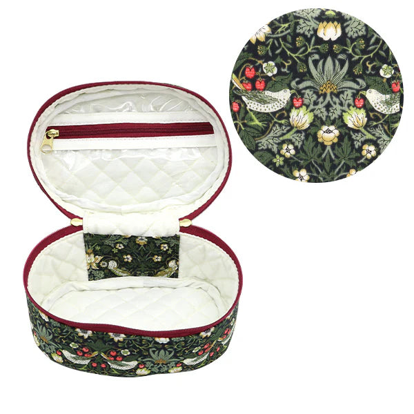 Liberty Oval Vanity Case - Strawberry Thief Liberty - Dark Green