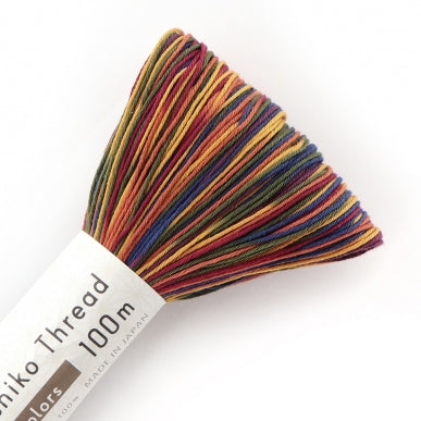 Olympus Sashiko Thread - Variegated Dark Rainbow #304