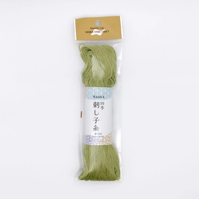 Naska Sashiko Thread 80m - Light Moss Green #512