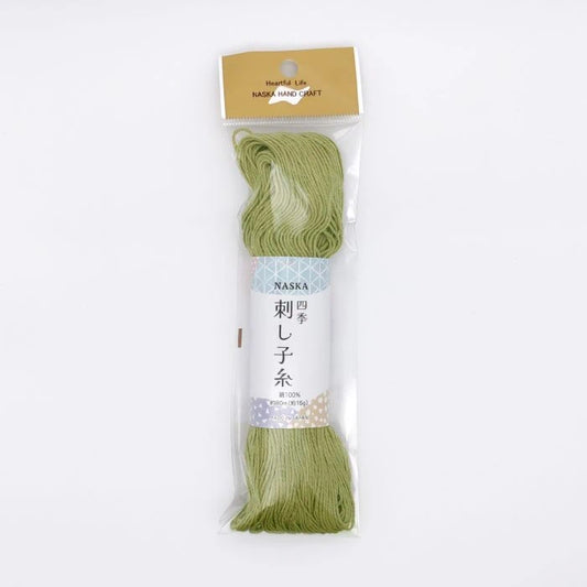 Naska Sashiko Thread 80m - Light Moss Green #512