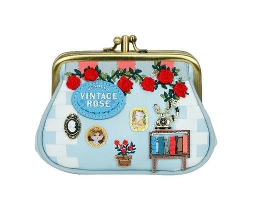 Vendula Vintage Rose Clipper Coin Purse