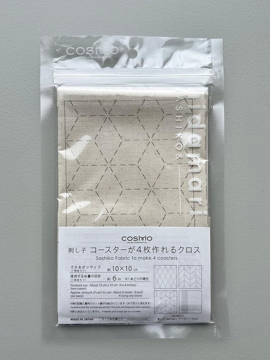 Cosmo Hidamari Sashiko - Four coaster collection - No. 98912 Oatmeal