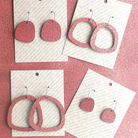 Multicoloured rounded square hoops - Maroon and Gold