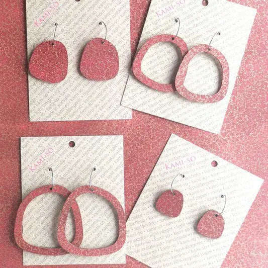 Multicoloured rounded square hoops - Maroon and Gold