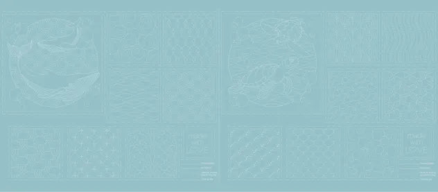 Devonstone Sashiko Panel : Ocean Life in Blue