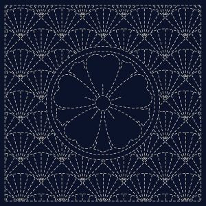 Sashiko Cloth Indigo ‘Kenzakura’