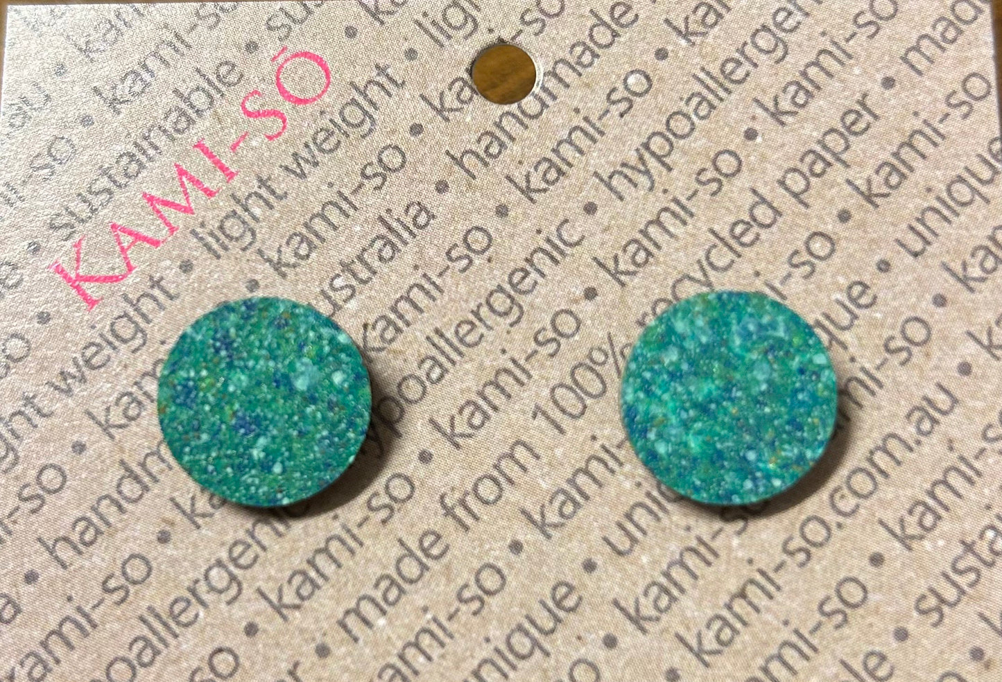 Multicolor round studs - Green Speckle