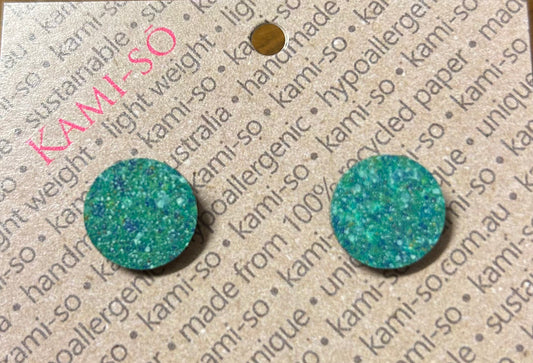 Multicolor round studs - Green Speckle