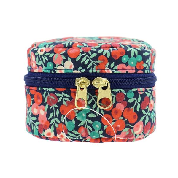 Liberty Print Small Round Pouch - Red Berries